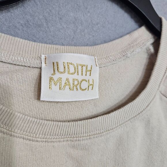 Judith March Wife of the Party Cropped Oversized Sweatshirt Women's Small Beige - Picture 5 of 8